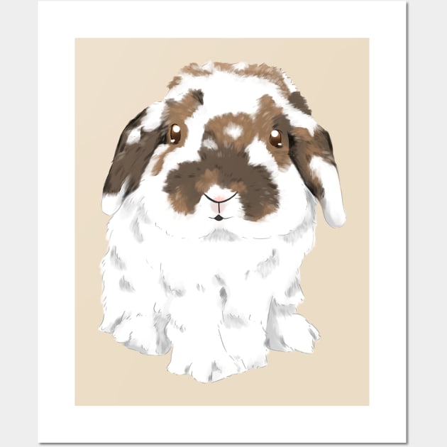 Broken White Holland Lop Rabbit | BulBul Bunny | Bunniesmee Wall Art by GambarGrace